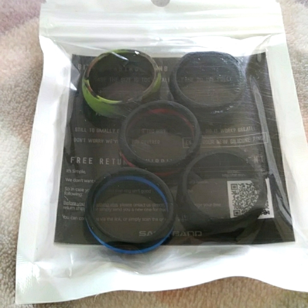 Saco band - men's silicone rings 5 pack size 12